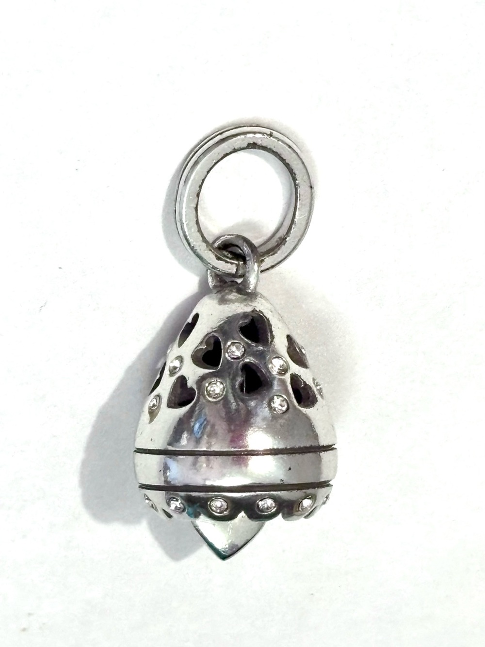 🆕Listing! Brighton Campana Bell charm Silver Makes a sound Cutout hearts Retired